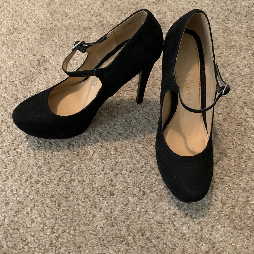 Chinese Laundry Black Faux Suede Mary Jane Pumps Women’s Size 7